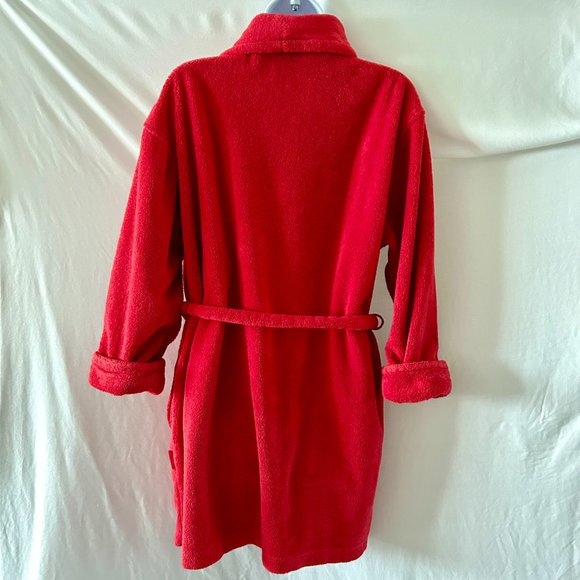 Silk & Satin Red Velour Robe - Picture 3 of 6